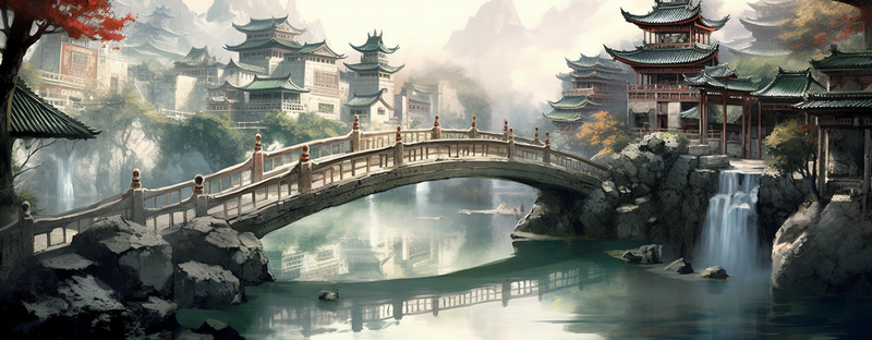 灰色大气高山流水建筑房屋古典插画,插画/手绘图,插画/手绘图库,插画/手绘图下载,插画/手绘